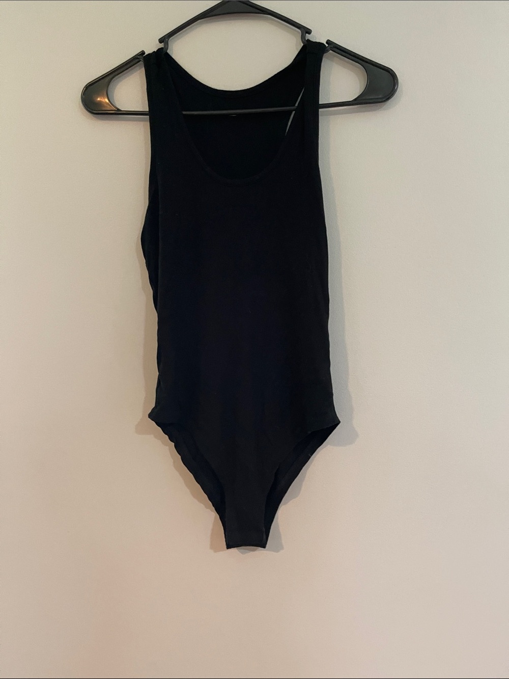Classic black Ribbed Bodysuit - Women